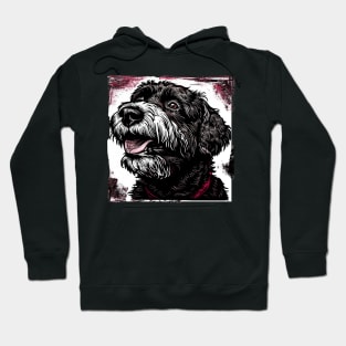 Retro Art Black Russian Terrier Dog Lover Hoodie